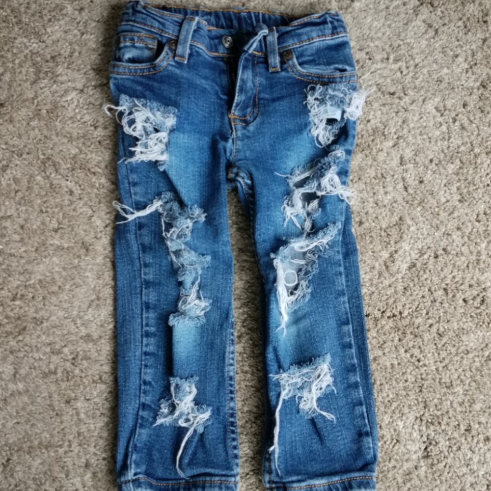 Distressed jeans